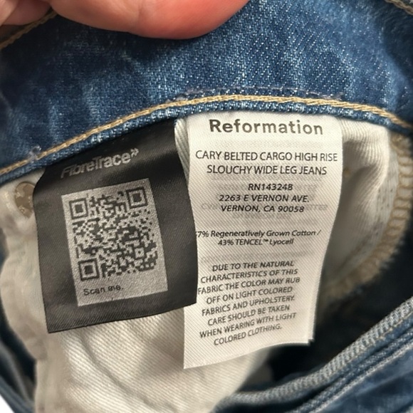 Reformation Cary Belted Cargo High Rise Slouchy Jeans - Picture 6 of 6